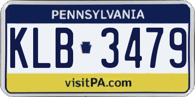 PA license plate KLB3479