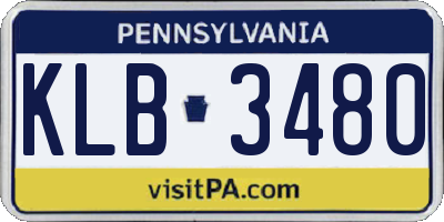 PA license plate KLB3480
