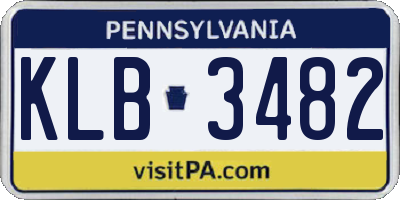 PA license plate KLB3482