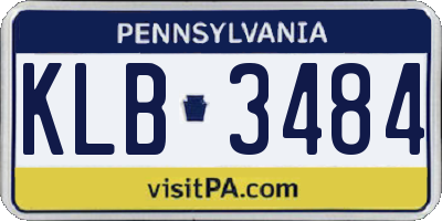 PA license plate KLB3484