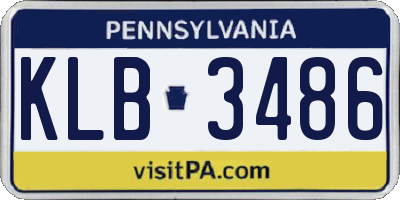 PA license plate KLB3486