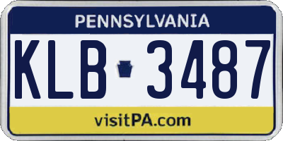 PA license plate KLB3487