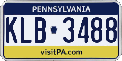 PA license plate KLB3488