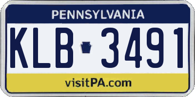 PA license plate KLB3491