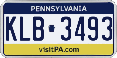 PA license plate KLB3493
