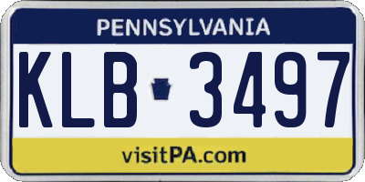 PA license plate KLB3497