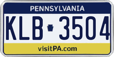 PA license plate KLB3504