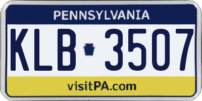 PA license plate KLB3507