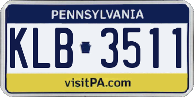 PA license plate KLB3511
