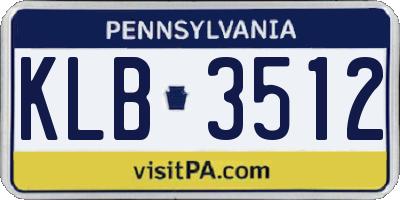 PA license plate KLB3512