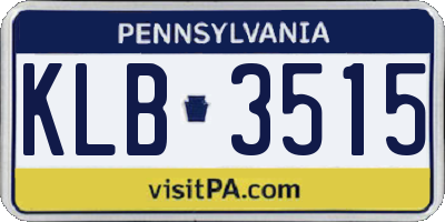 PA license plate KLB3515