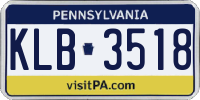 PA license plate KLB3518