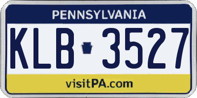 PA license plate KLB3527