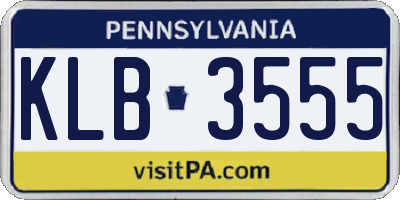 PA license plate KLB3555