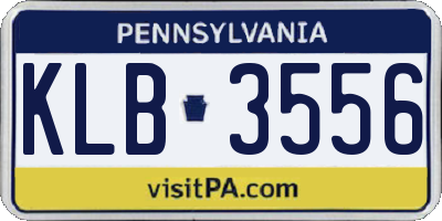 PA license plate KLB3556