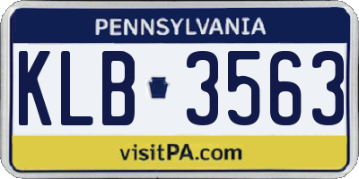 PA license plate KLB3563