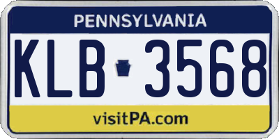 PA license plate KLB3568