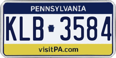 PA license plate KLB3584