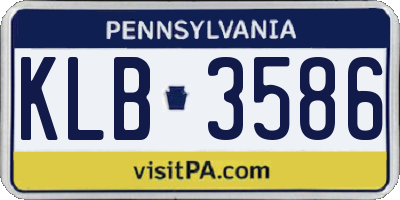PA license plate KLB3586