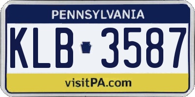 PA license plate KLB3587