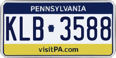 PA license plate KLB3588