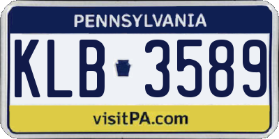 PA license plate KLB3589