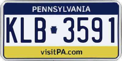 PA license plate KLB3591