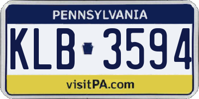 PA license plate KLB3594