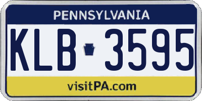 PA license plate KLB3595