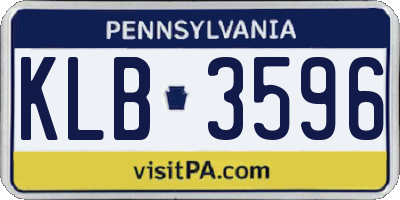 PA license plate KLB3596