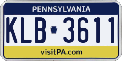 PA license plate KLB3611