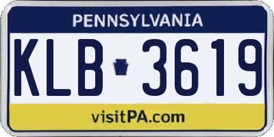 PA license plate KLB3619
