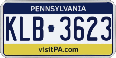 PA license plate KLB3623