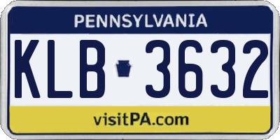 PA license plate KLB3632