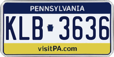 PA license plate KLB3636