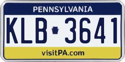 PA license plate KLB3641