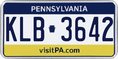 PA license plate KLB3642