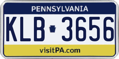 PA license plate KLB3656
