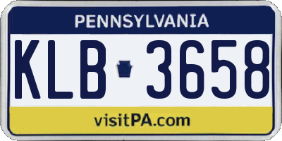 PA license plate KLB3658