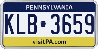 PA license plate KLB3659