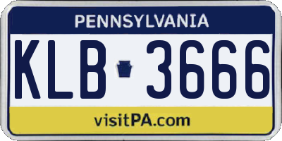 PA license plate KLB3666