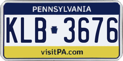 PA license plate KLB3676