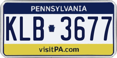 PA license plate KLB3677