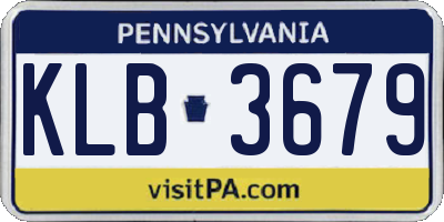 PA license plate KLB3679