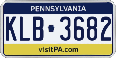 PA license plate KLB3682