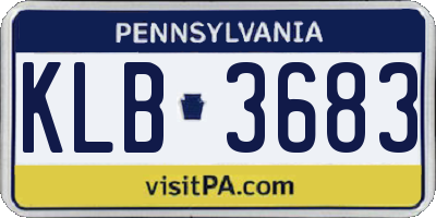 PA license plate KLB3683