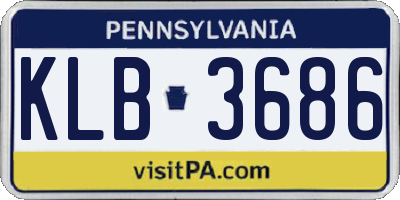 PA license plate KLB3686