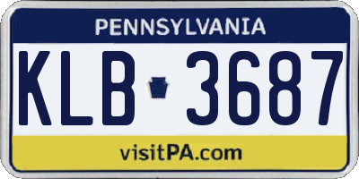 PA license plate KLB3687