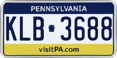 PA license plate KLB3688