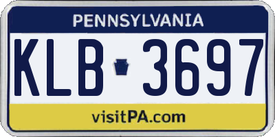 PA license plate KLB3697